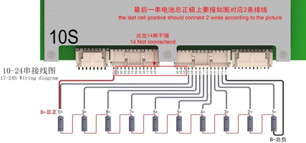 10S Wiring diagram Of ANT BMS 10S-24S 50A-220A Smart BMS