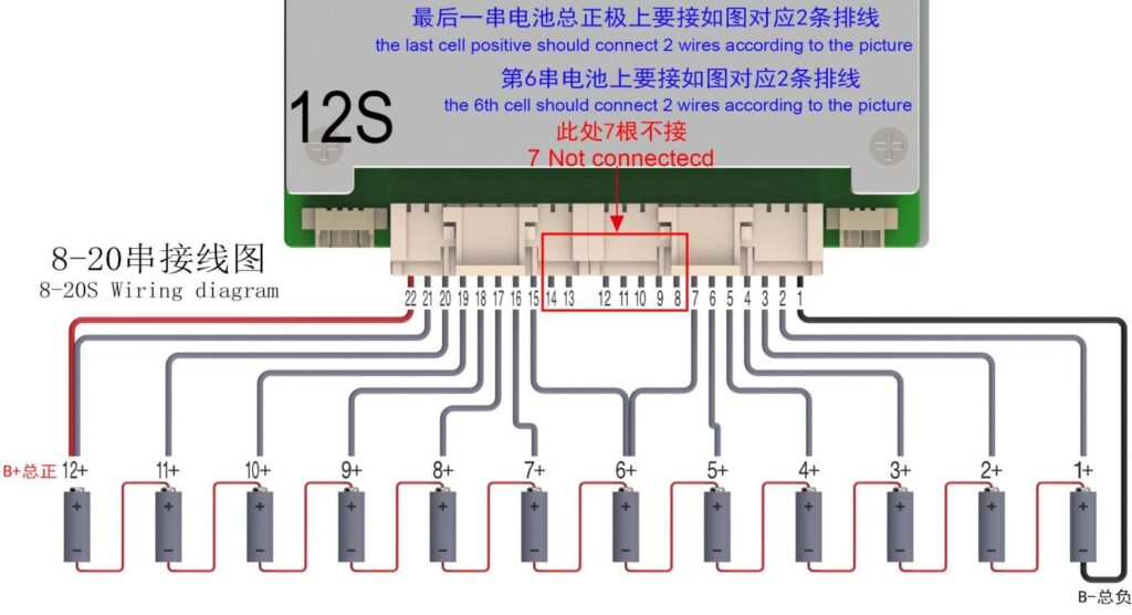 12S Wiring diagram Of ANT BMS 8S-20S 110A-230A Smart BMS