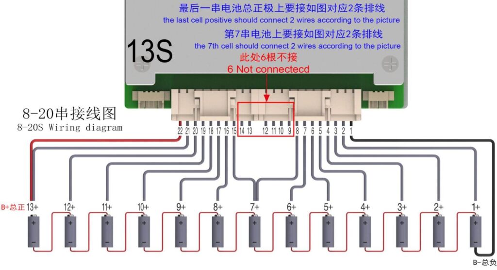 13S Wiring diagram Of ANT BMS 8S-20S 110A-230A Smart BMS