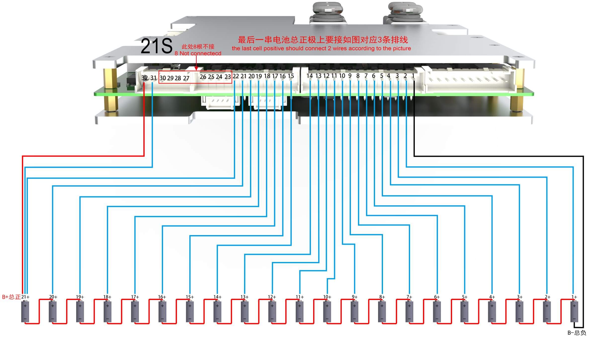 21S Wiring diagram Of ANT BMS 21S-30S 170A-420A Smart BMS