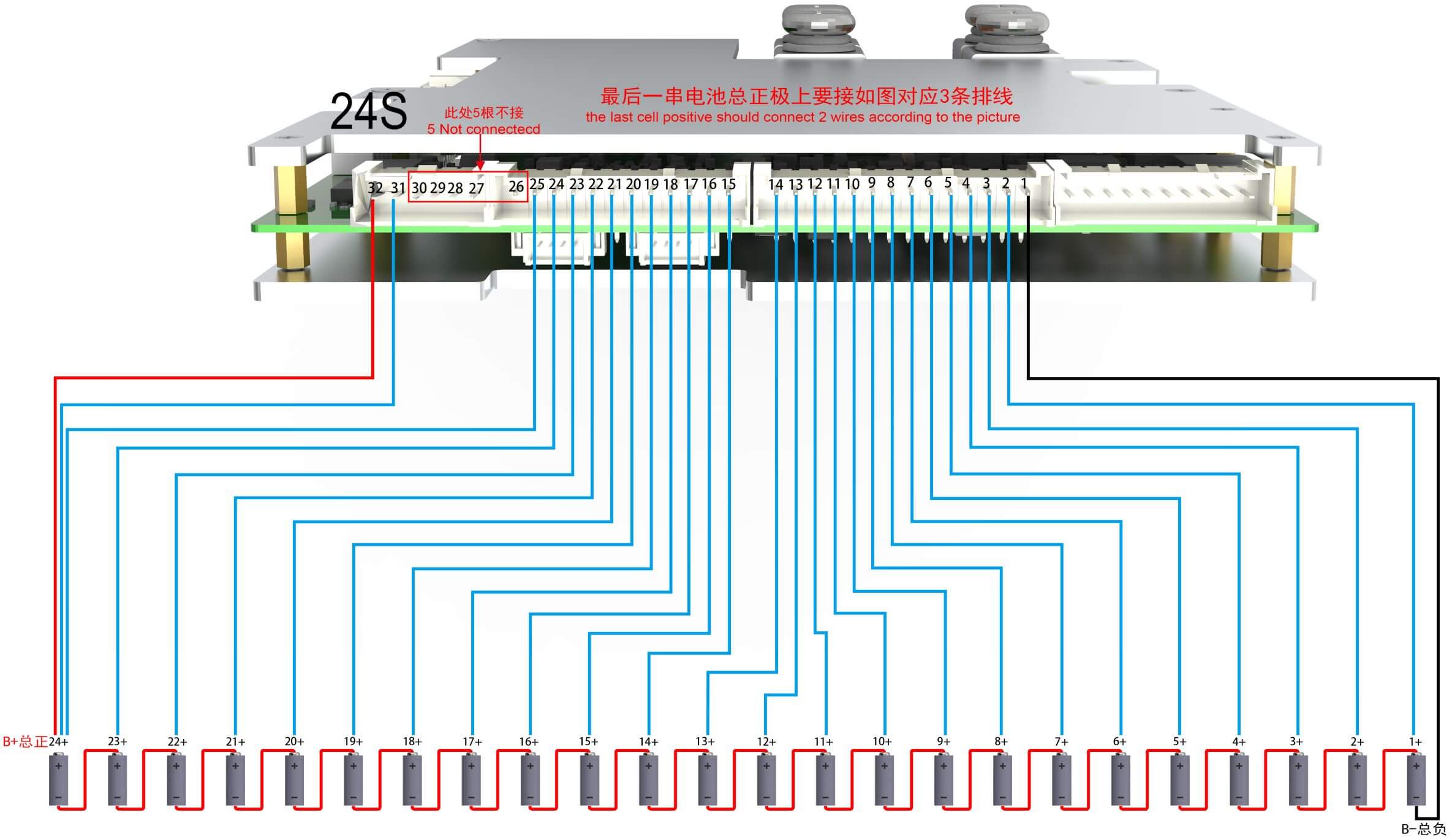 24S Wiring diagram Of ANT BMS 21S-30S 170A-420A Smart BMS