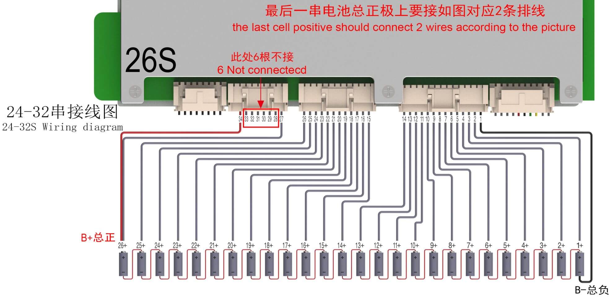 26S Wiring diagram Of ANT BMS 10S-32S 80A-120A Smart BMS