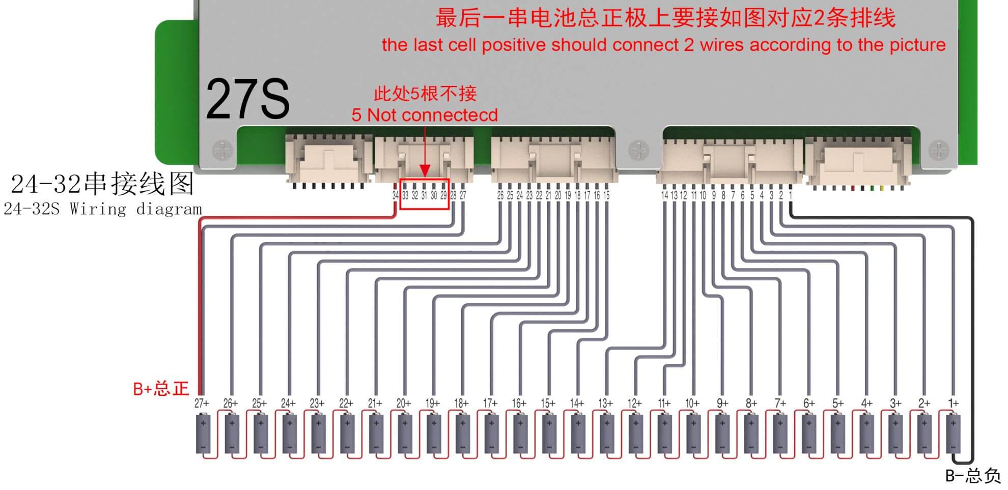 26S Wiring diagram Of ANT BMS 10S-32S 80A-120A Smart BMS