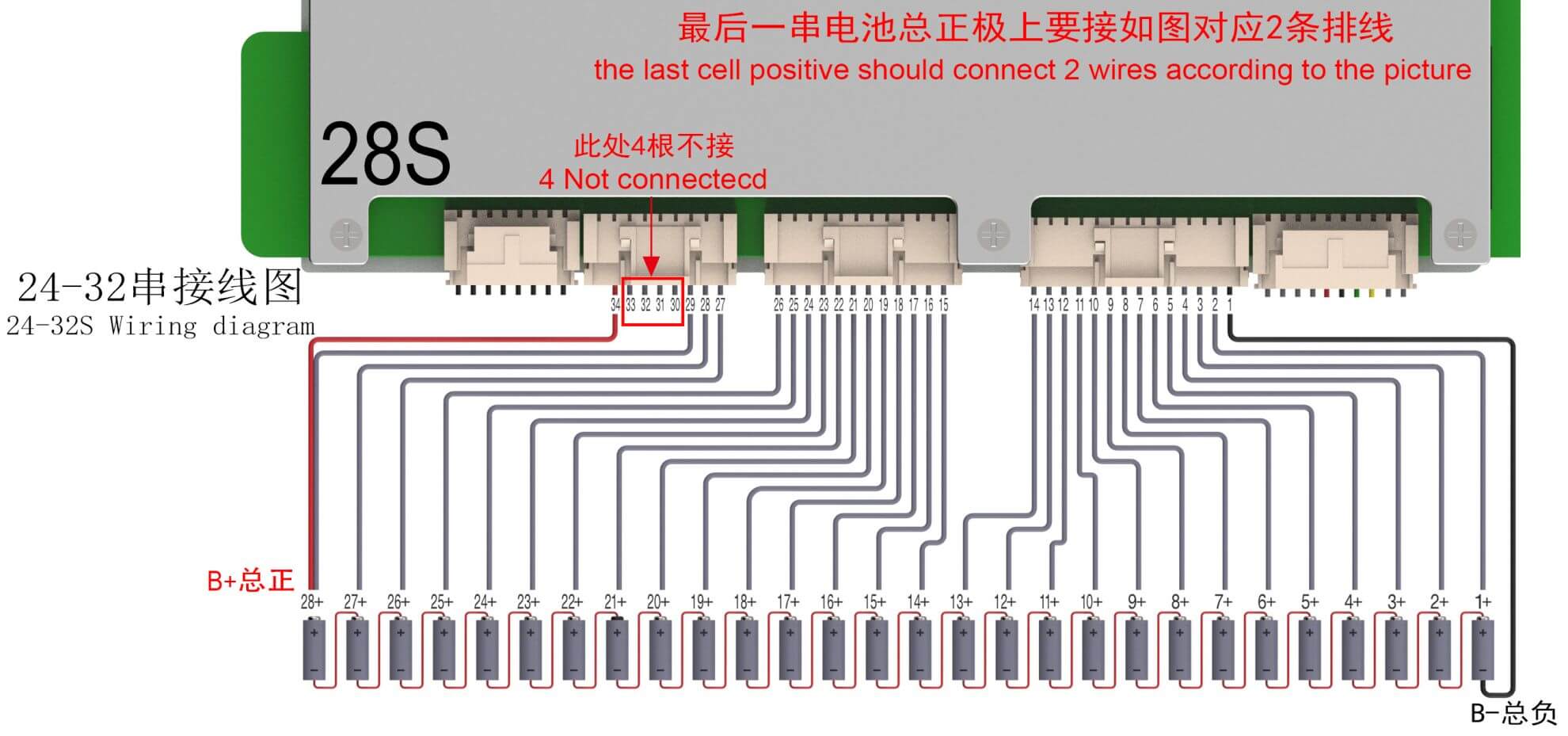 26S Wiring diagram Of ANT BMS 10S-32S 80A-120A Smart BMS