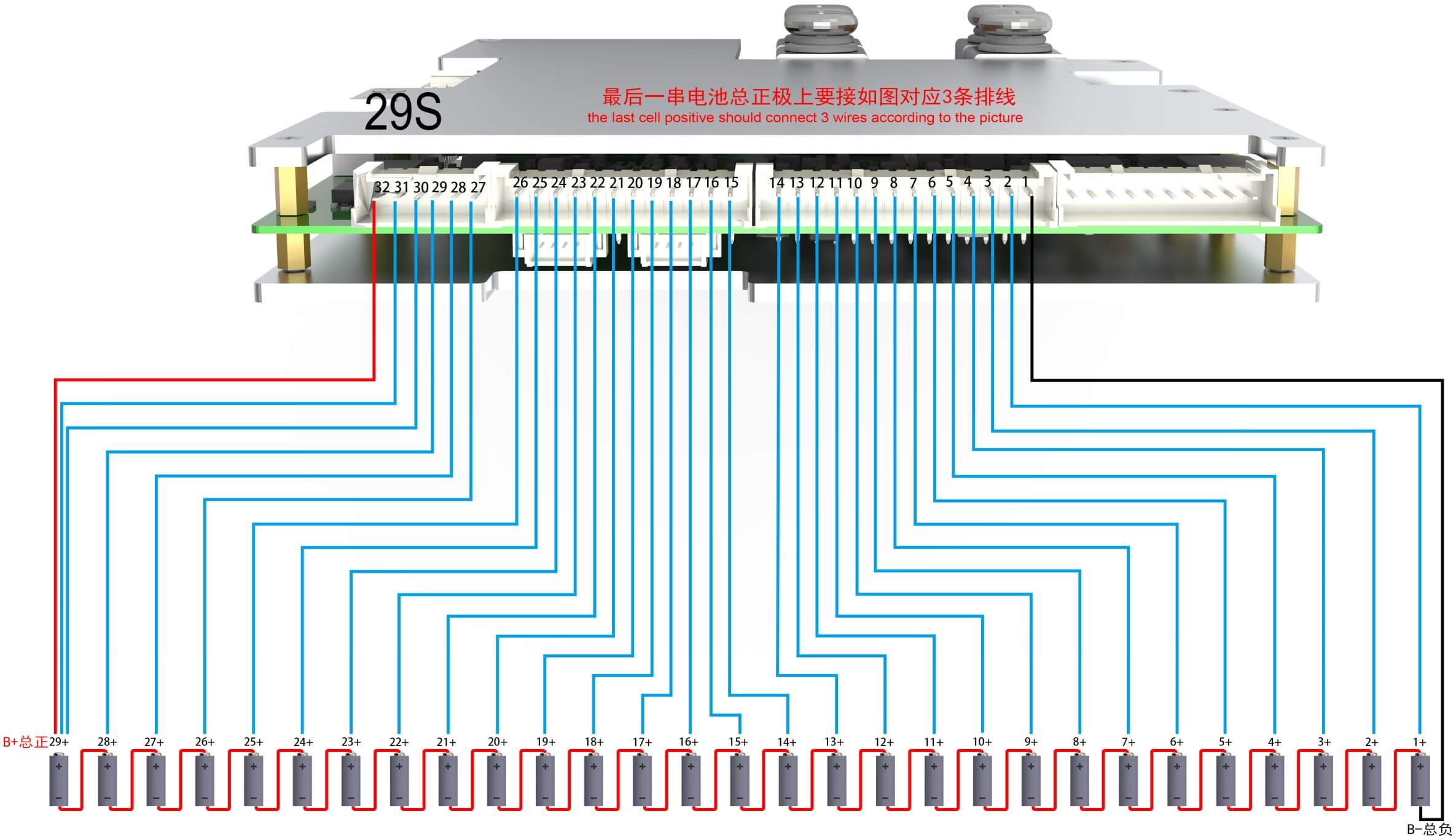 29S Wiring diagram Of ANT BMS 21S-30S 170A-420A Smart BMS