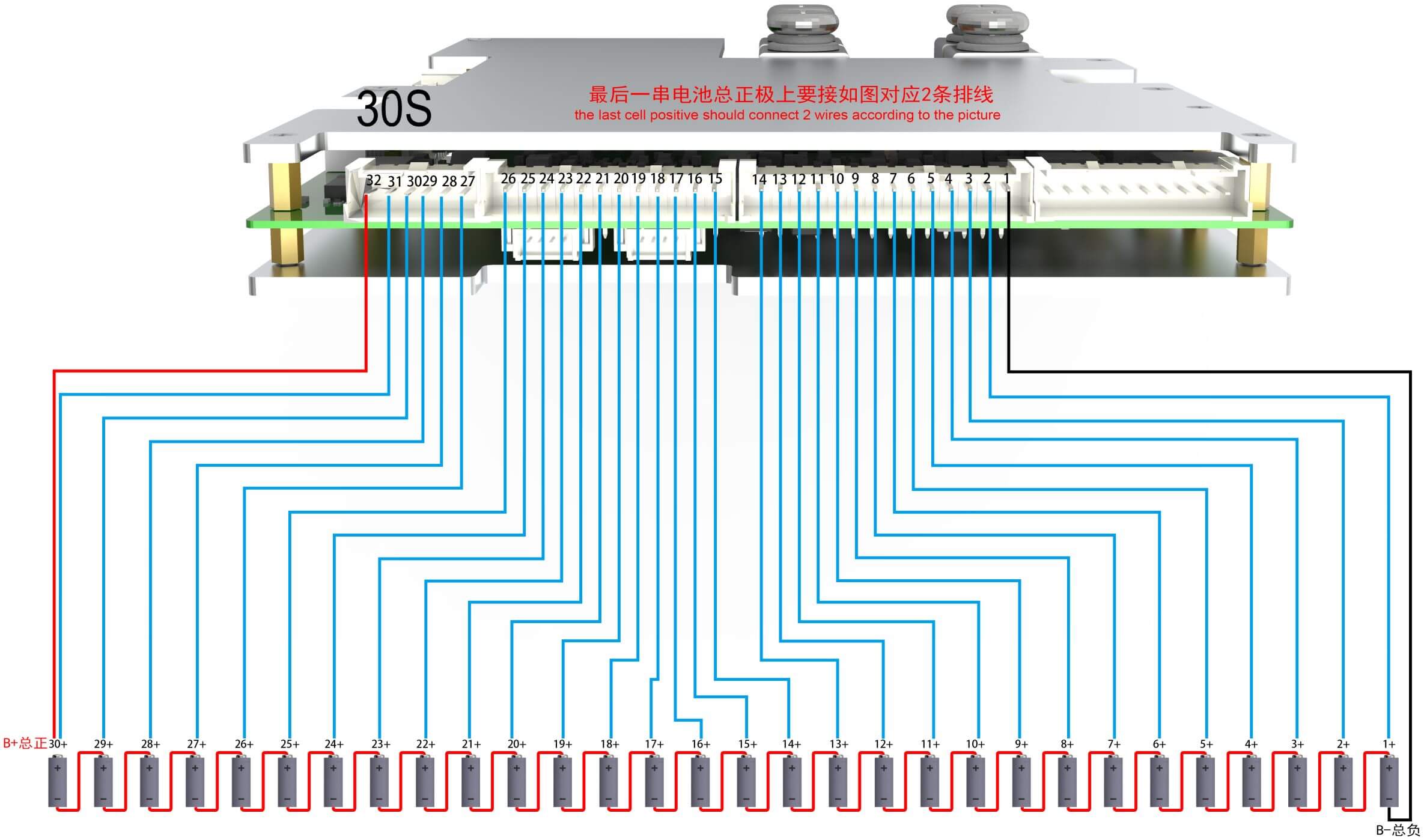 30S Wiring diagram Of ANT BMS 21S-30S 170A-420A Smart BMS