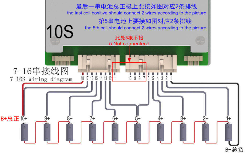 Wiring diagram Of ANT BMS 7S-16S 40A-420A Smart BMS (10)