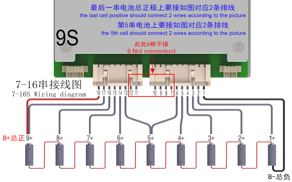 Wiring diagram Of ANT BMS 7S-16S 40A-420A Smart BMS (11)