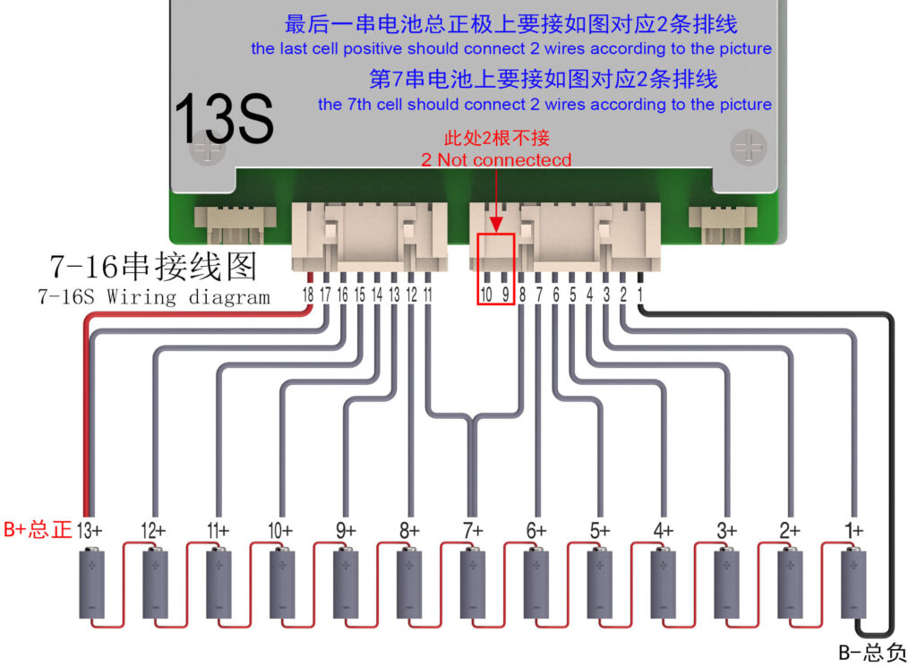 Wiring diagram Of ANT BMS 7S-16S 40A-420A Smart BMS (2)