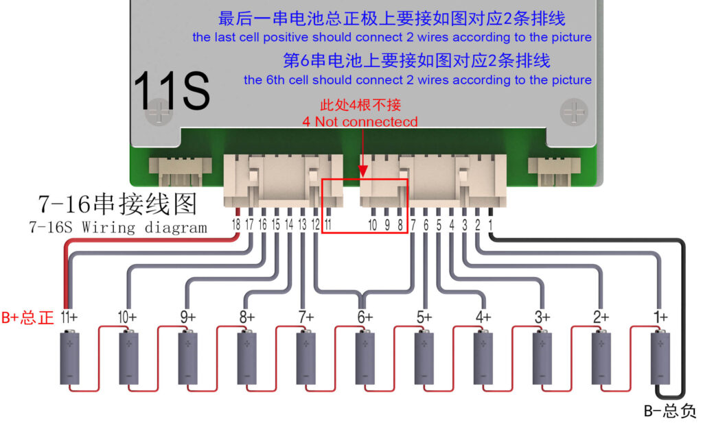 Wiring diagram Of ANT BMS 7S-16S 40A-420A Smart BMS (5)