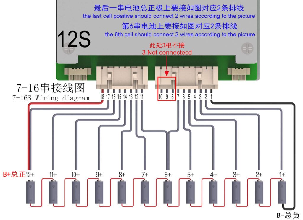 Wiring diagram Of ANT BMS 7S-16S 40A-420A Smart BMS (9)