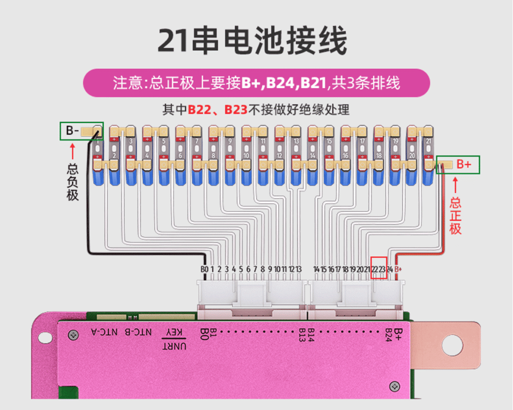 21S Wiring Wiagram - ANT BMS 13S-24S ANT-24ADA ANT-24ADC Battery Protection Board JNFN BMS