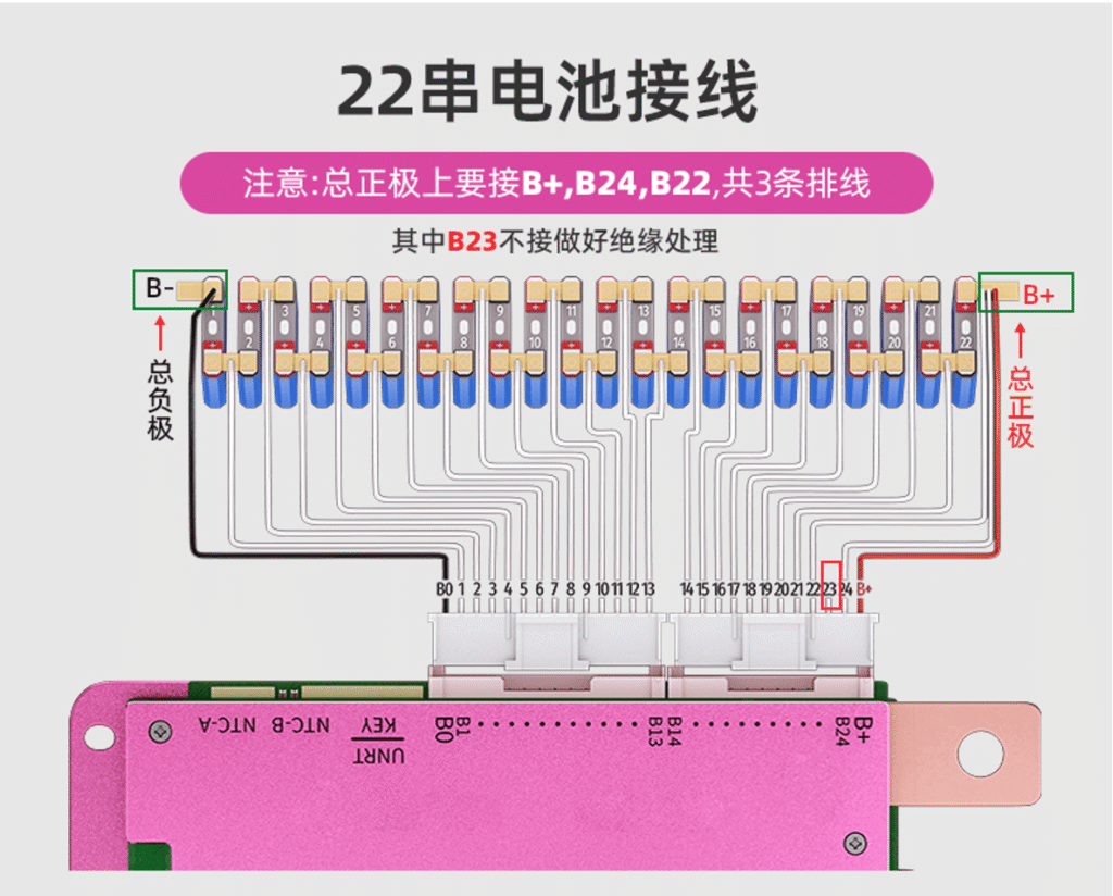 22S Wiring Wiagram - ANT BMS 13S-24S ANT-24ADA ANT-24ADC Battery Protection Board JNFN BMS
