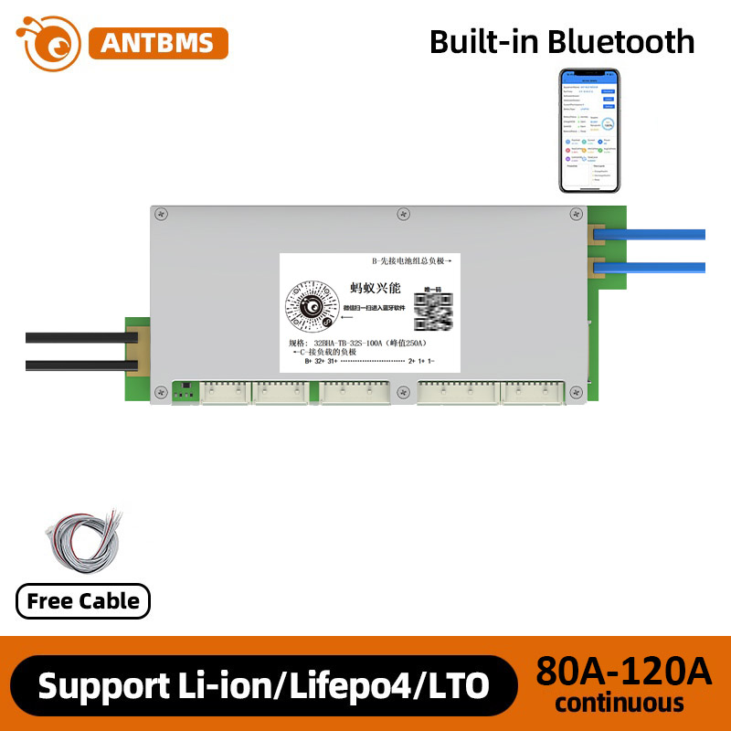 ANT BMS 10S-32S 80A-120A Smart 32V-120V Lifepo4 li-ion LTO Battery Protection Board (1)