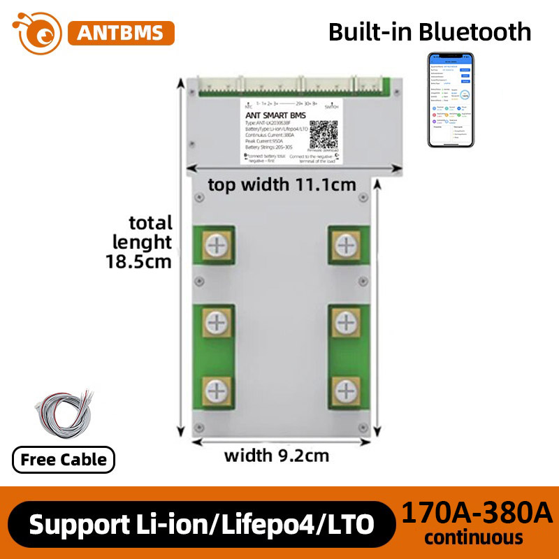 ANT BMS 20S-30S 170A-380A Smart 112V Lifepo4 li-ion LTO Battery Protection Board (6)