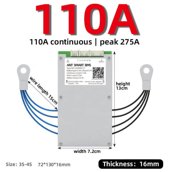 ANT BMS 3S-4S 60A-380A Smart 12V Lifepo4 li-ion LTO Battery Protection Board (5)