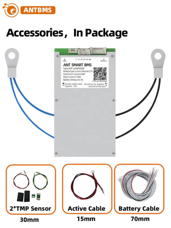 ANT BMS 3S-4S 60A-380A Smart 12V Lifepo4 li-ion LTO Battery Protection Board (6)