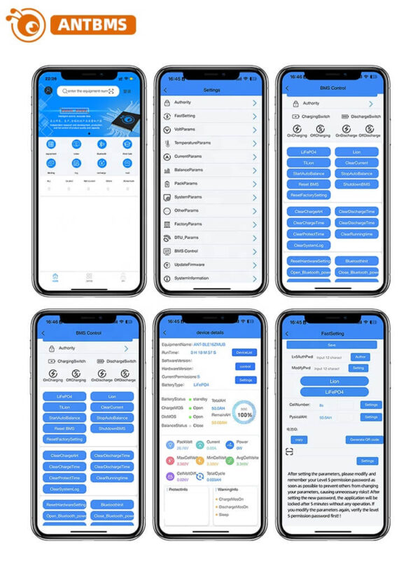 ANT BMS 7S 8S 9S 10S 11S 12S 13S 14S 15S 16S 40A 80A 110A 130A 170A 240A 380A Smart 24V-60V Lifepo4 li-ion LTO Battery Protection Board (10)