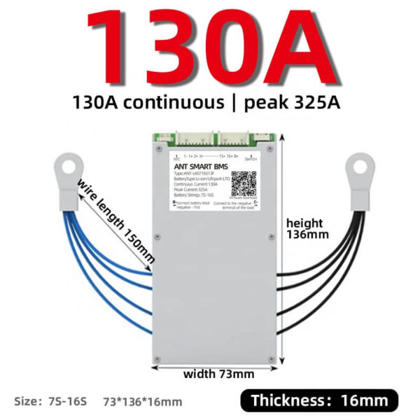 ANT BMS 7S 8S 9S 10S 11S 12S 13S 14S 15S 16S 40A 80A 110A 130A 170A 240A 380A Smart 24V-60V Lifepo4 li-ion LTO Battery Protection Board (2)