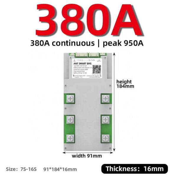 ANT BMS 7S 8S 9S 10S 11S 12S 13S 14S 15S 16S 40A 80A 110A 130A 170A 240A 380A Smart 24V-60V Lifepo4 li-ion LTO Battery Protection Board (8)