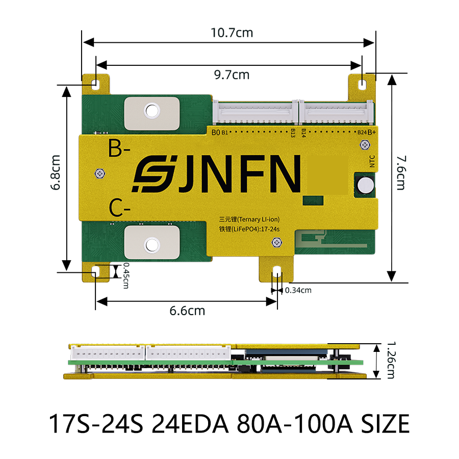 ANT BMS 17S-24S ANT-24EDA 40A-100A 24V-96V NCM LFP LTO Sodium-ion Battery Protection Board JNFN BMS